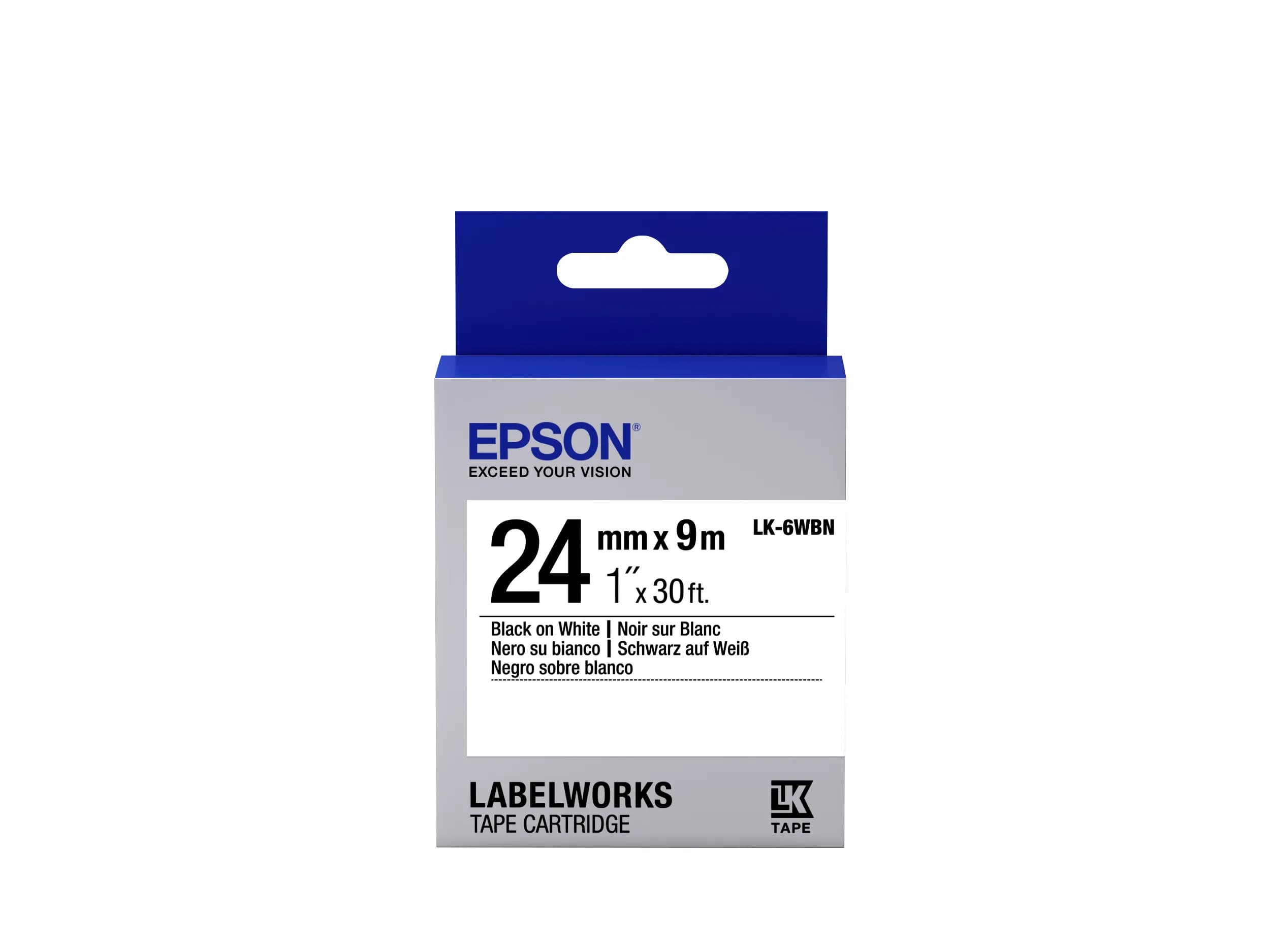 EPSON LK-6WBN -paperikasetti, musta valkoisella