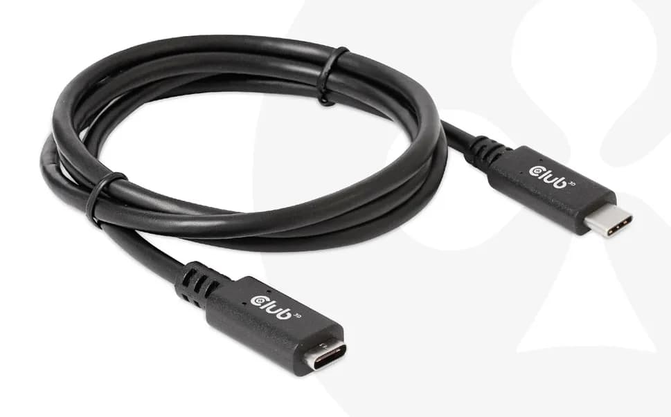 Club 3D CAC-1531 USB-C -jatkokaapeli, 60 W, 1 m, musta