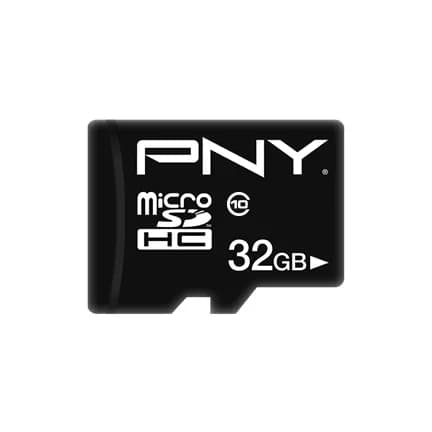 PNY Performance Plus 32 Gt MicroSDHC Class 10 U1 V30 A1 -muistikortti + SD-adapteri, musta