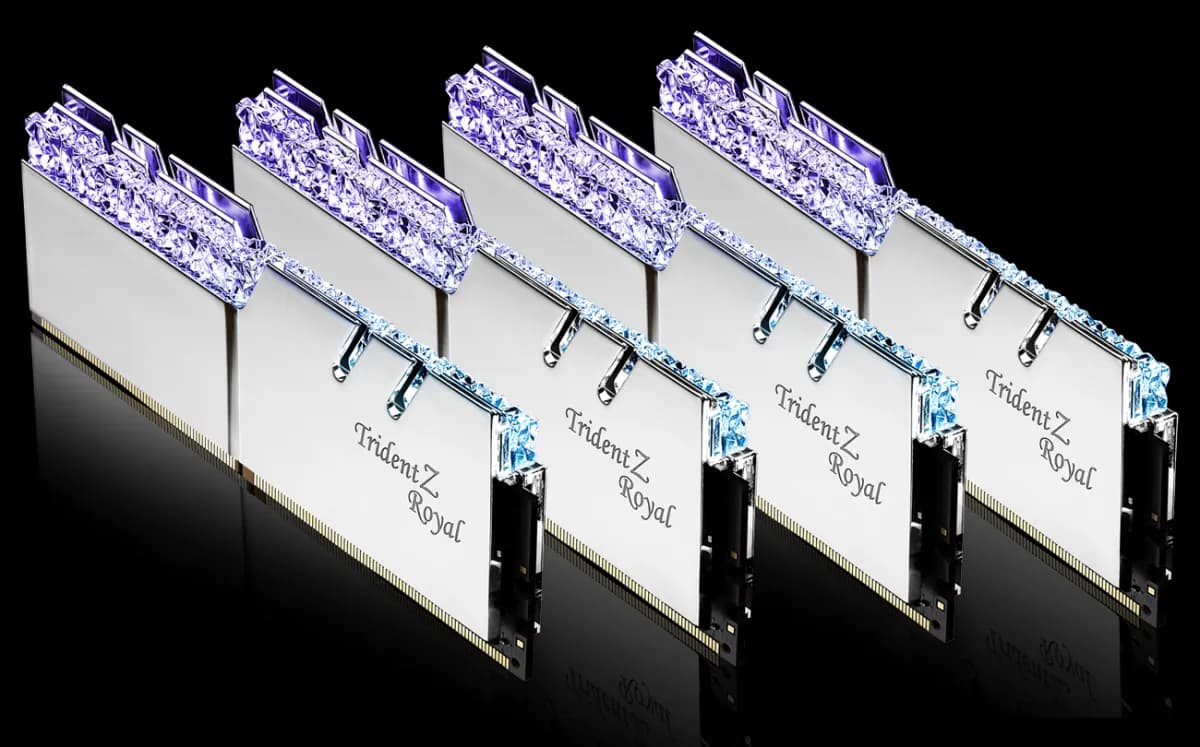 G.SKILL Trident Z Royal RGB 64 Gt (4 x 16 Gt) DDR4 3200 MHz, CL16 -muisti, hopea (XMP)
