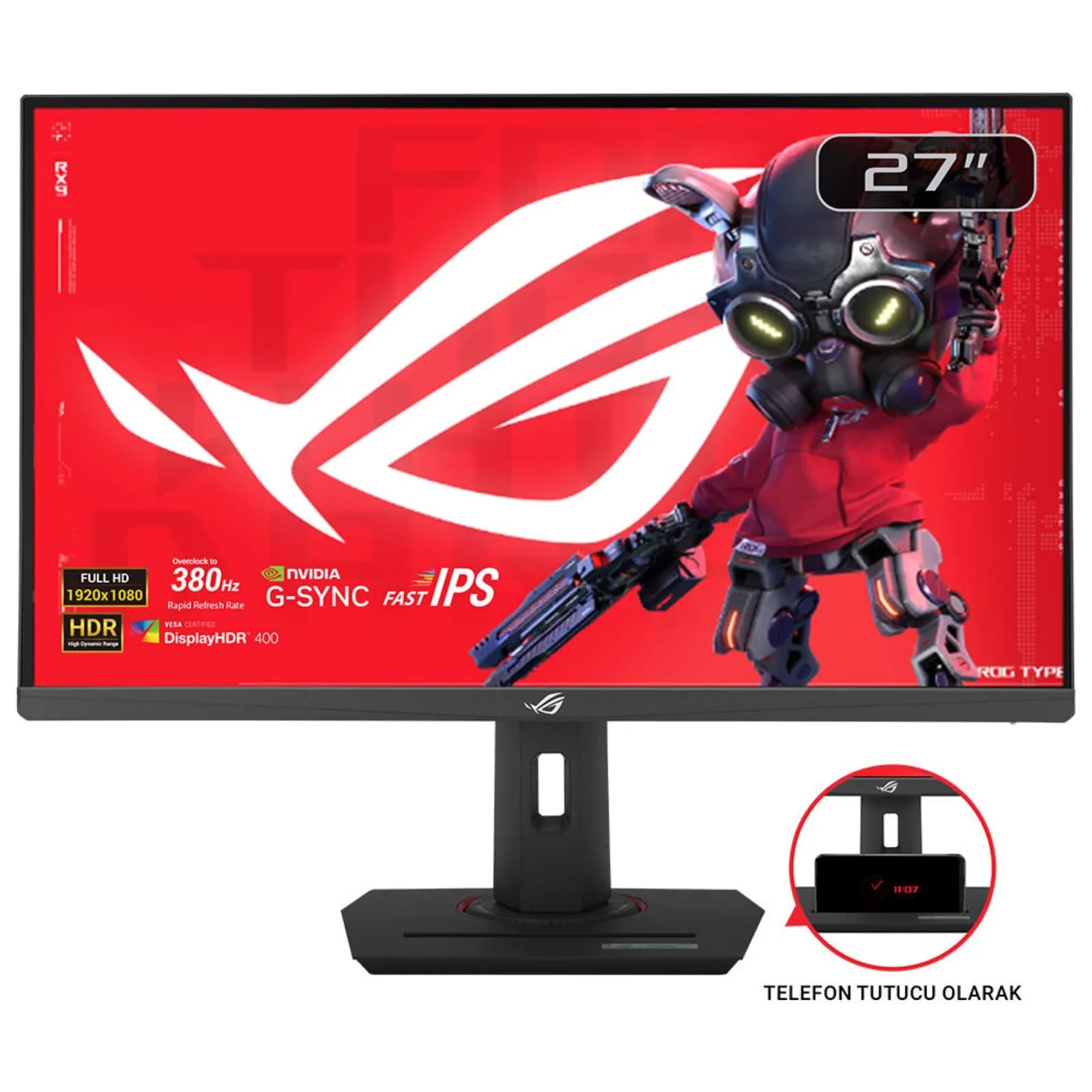 ASUS ROG Strix XG279CNS 27"" Full HD, Fast IPS, 380Hz, HDR -pelinäyttö, USB-C hub