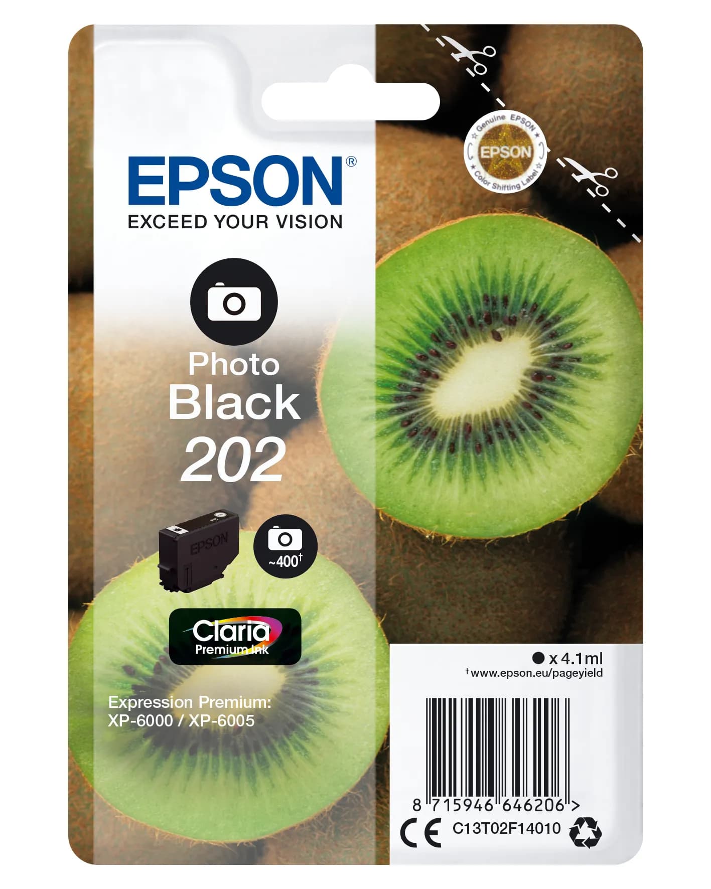 Epson 202 -mustekasetti, 4.1 ml, valokuvamusta