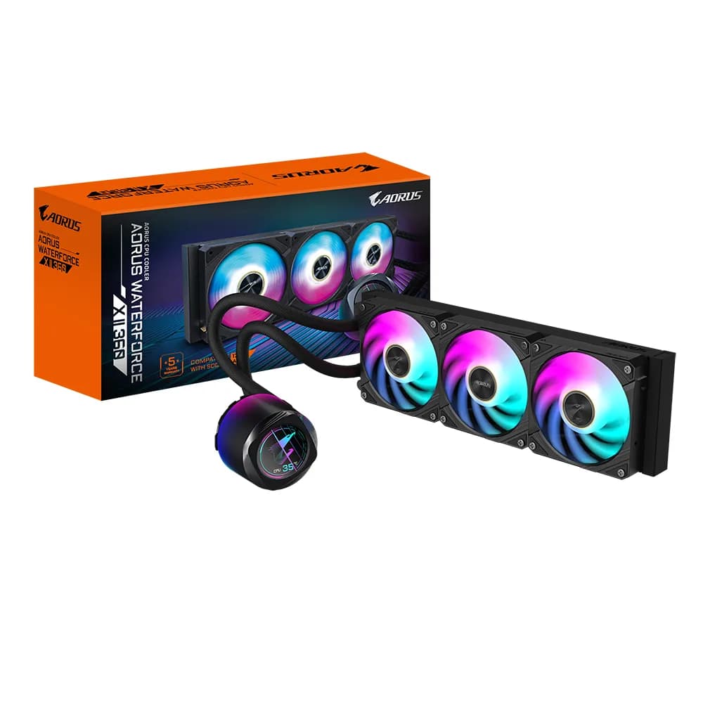 GIGABYTE AORUS WATERFORCE X II 360mm ARGB -nestejäähdytin, musta