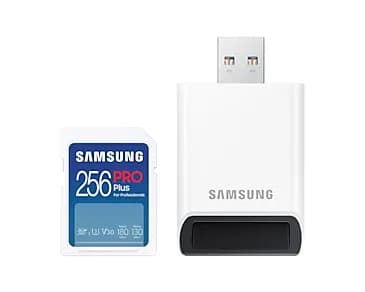 Samsung PRO Plus 256 Gt SDXC UHS-I U3 V30 -muistikortti, valkoinen