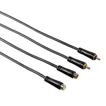 Hama 2x RCA kullattu -audiokaapeli, 3 m, musta