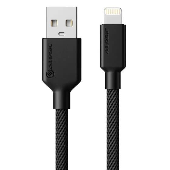 ALOGIC Elements PRO USB-A – Lightning -kaapeli, 2 m, musta