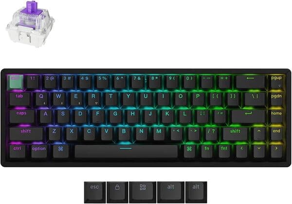Keychron K6 HE SE K6H-F1-BO 65% -langaton mekaaninen pelinäppäimistö, Gateron Magnetic, musta