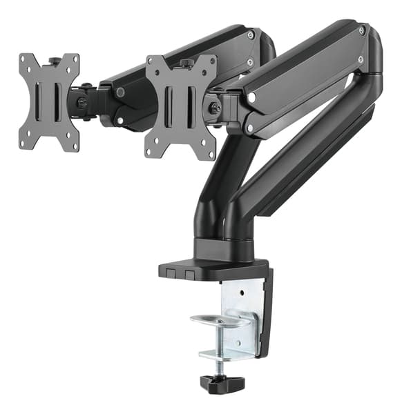 DELTACO ARM-0351 -monitorivarsi kahdelle näytölle 17-32"", kaasujousella, 8 kg, musta