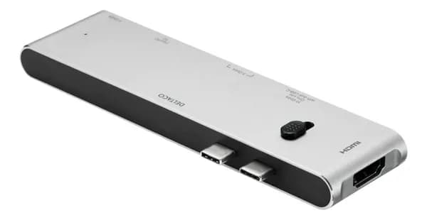 Deltaco HDMI/SD/mSD PD 85W, USB-C-telakka