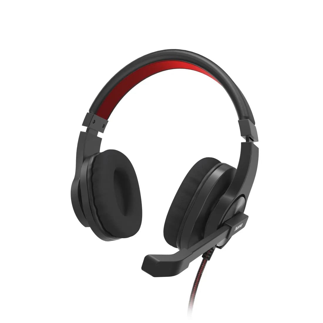 Hama PC Office HS-USB400 V2 -kuulokemikrofoni, musta/punainen