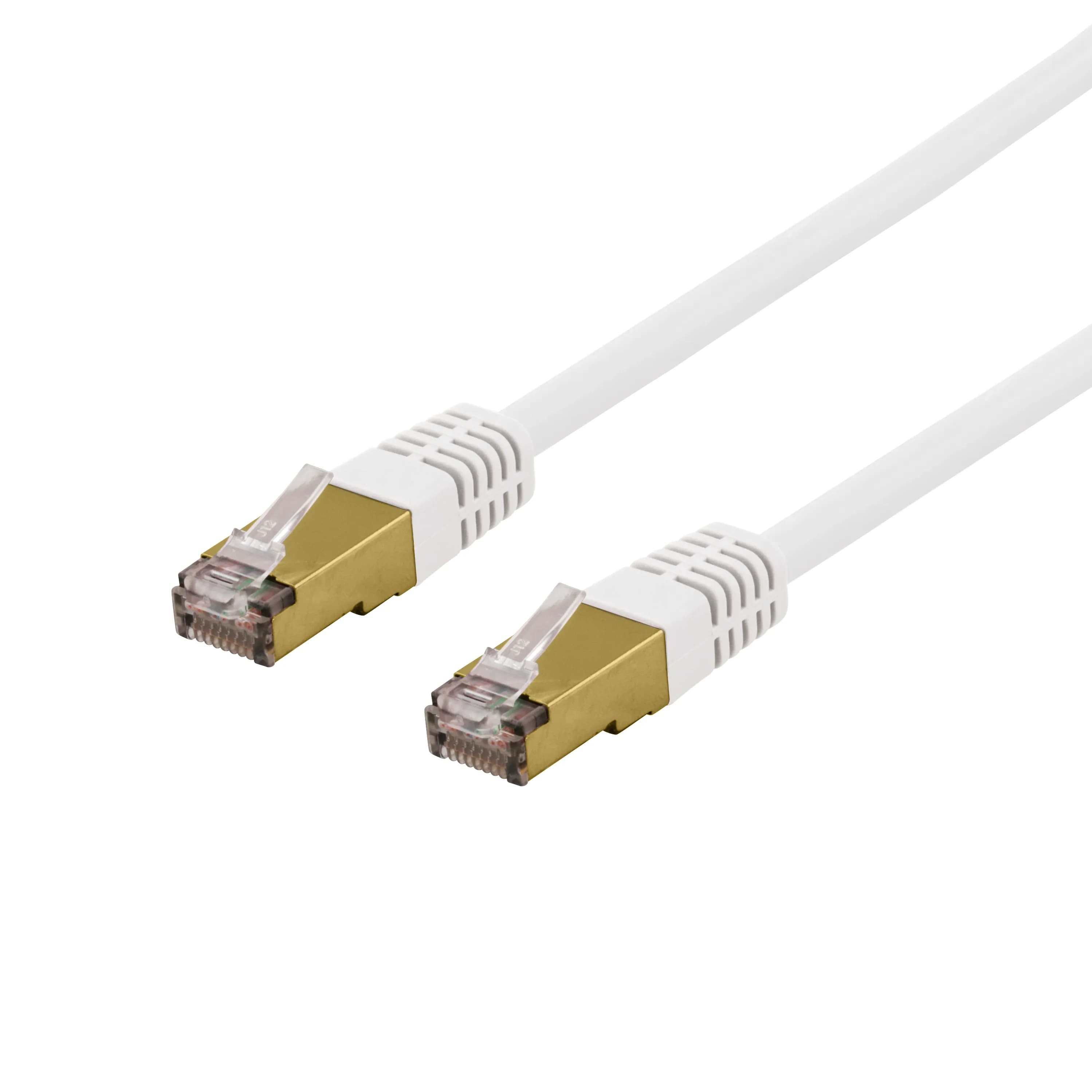 Deltaco Cat6a S/FTP LSZH RJ45 0.5m -verkkokaapeli, valkoinen