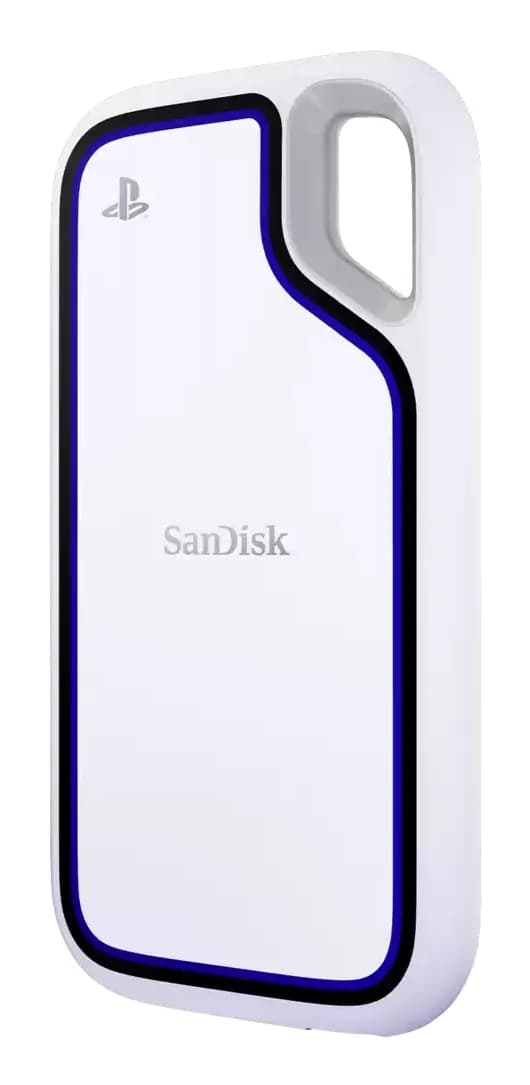 SanDisk Extreme 2 Tt USB 3.2 Gen 2 (USB-C) -ulkoinen SSD, iskunkestävä, kannettava, PS5-yhteensopiva, valkoinen
