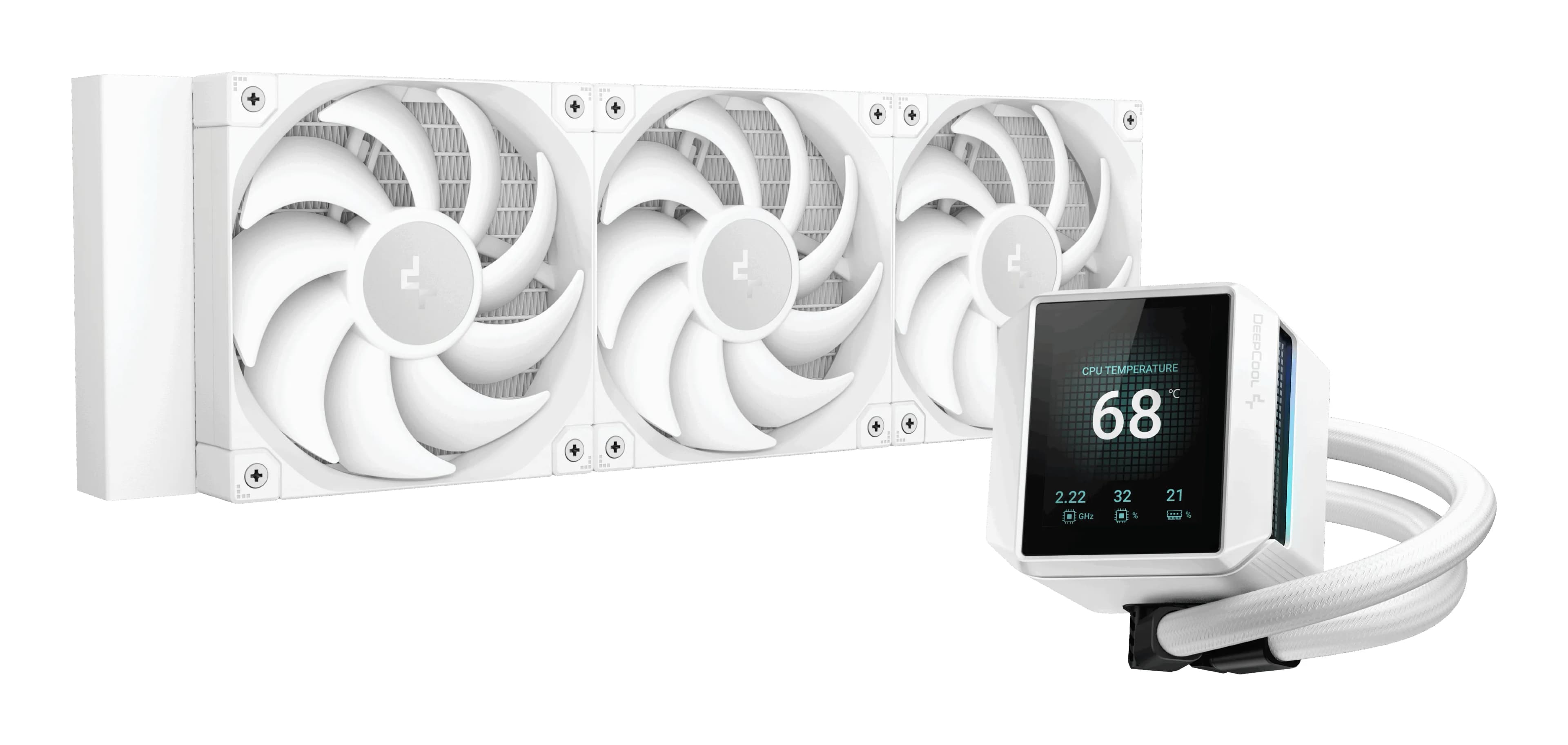 DeepCool Mystique 360 360mm ARGB -nestejäähdytin, valkoinen