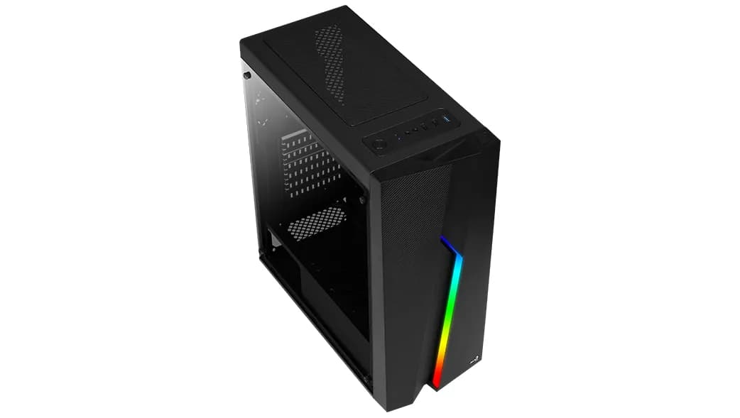 AEROCOOL Bolt -miditornikotelo ikkunalla ja RGB-valaistuksella, musta