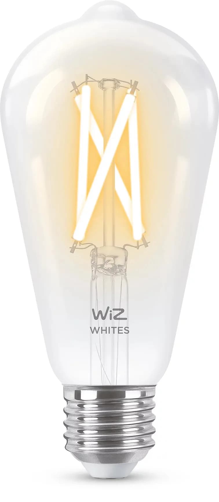 WIZ tunable white, kirkas lasi E27 -älylamppu