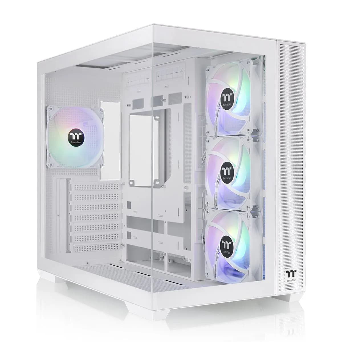 Thermaltake View 380 TG ARGB Snow -miditornikotelo RGB-valaistuksella, valkoinen