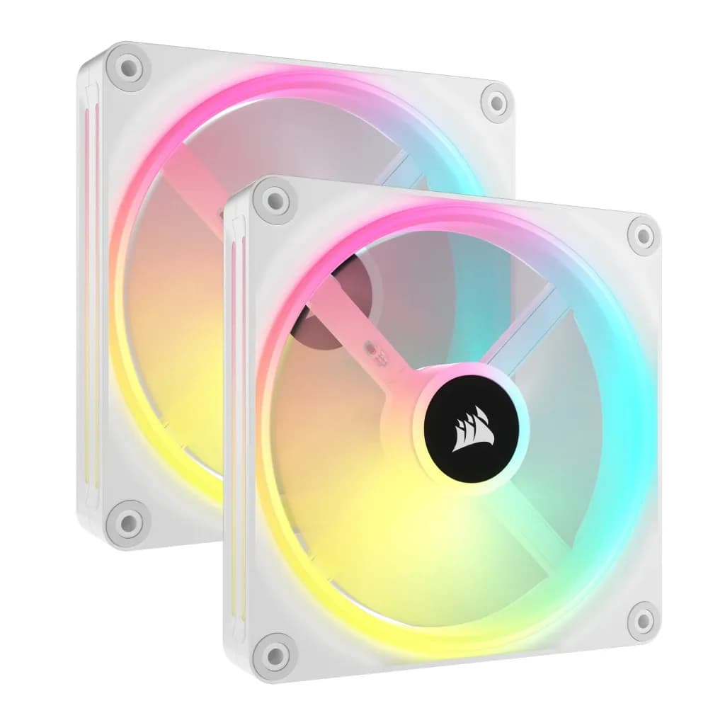 Corsair iCUE LINK QX140 PWM RGB -tuuletinsarja, 140 mm, magneettikupulaakeri, 2 kpl, valkoinen
