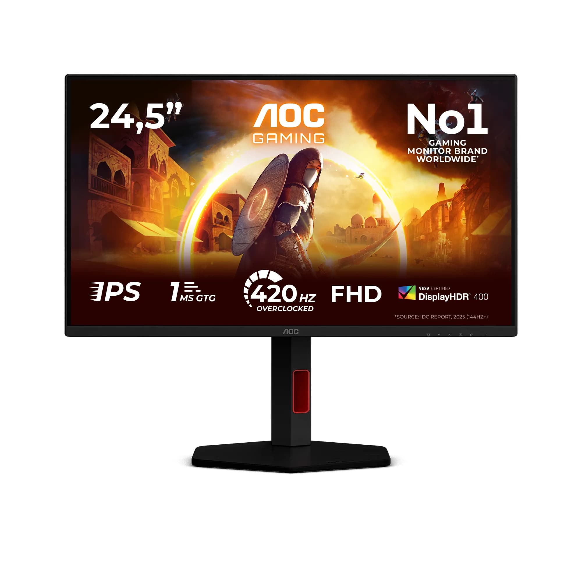 AOC 25G4KUR 24.5"" Full HD, Fast IPS 420Hz -pelinäyttö, USB hub