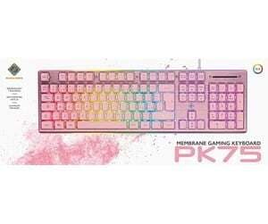 DELTACO GAMING PK75 RGB -ergonominen pelinäppäimistö, Membrane, vaaleanpunainen