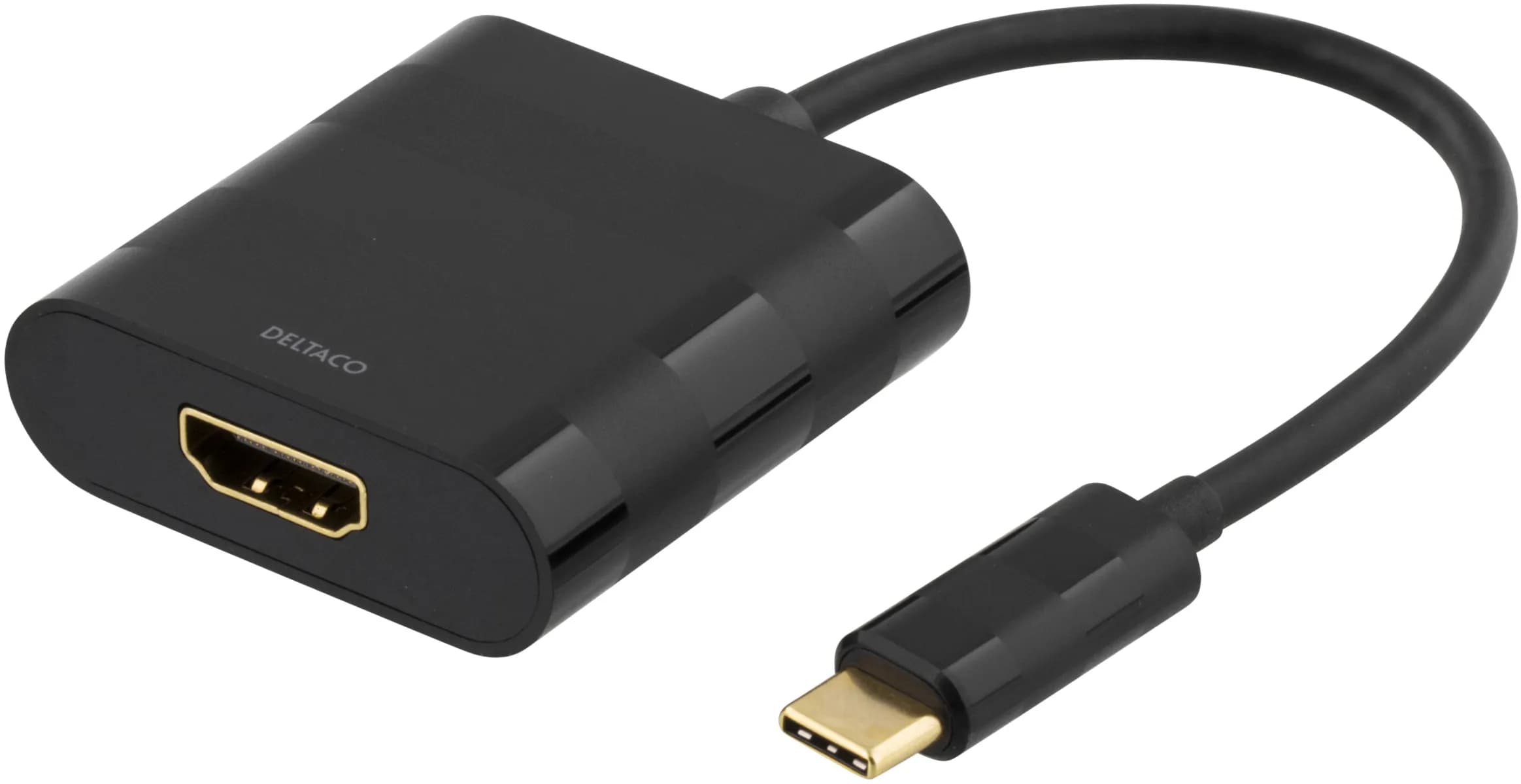 Deltaco USB-C – HDMI -adapteri, Musta