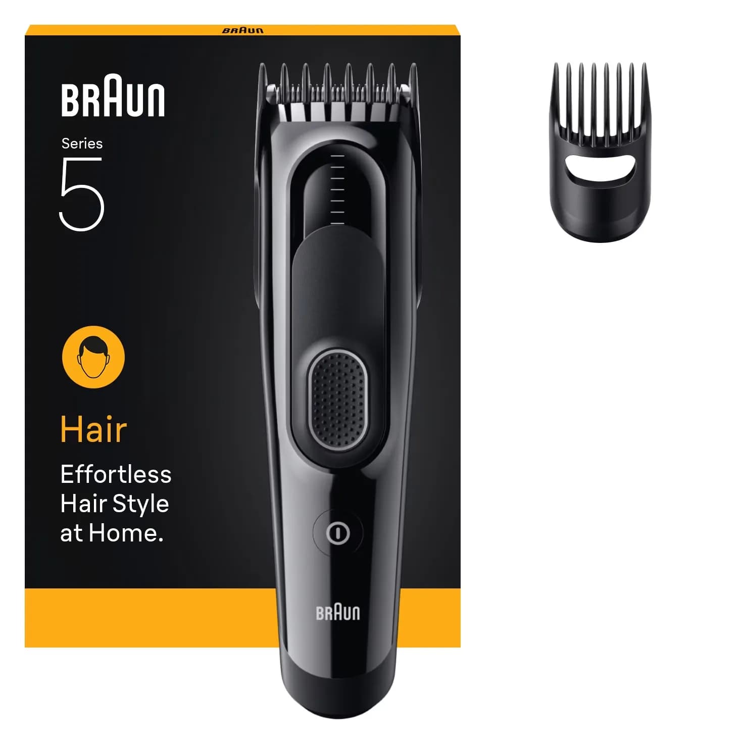 Braun Series 5 HC 5510, johdoton, ladattava, pestävä -hiustenleikkuukone, musta