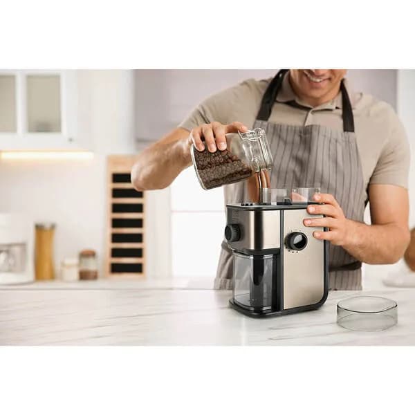 BLACK+DECKER ES9080020B -sähkökahvimylly 200 g, harjattu ruostumaton teräs