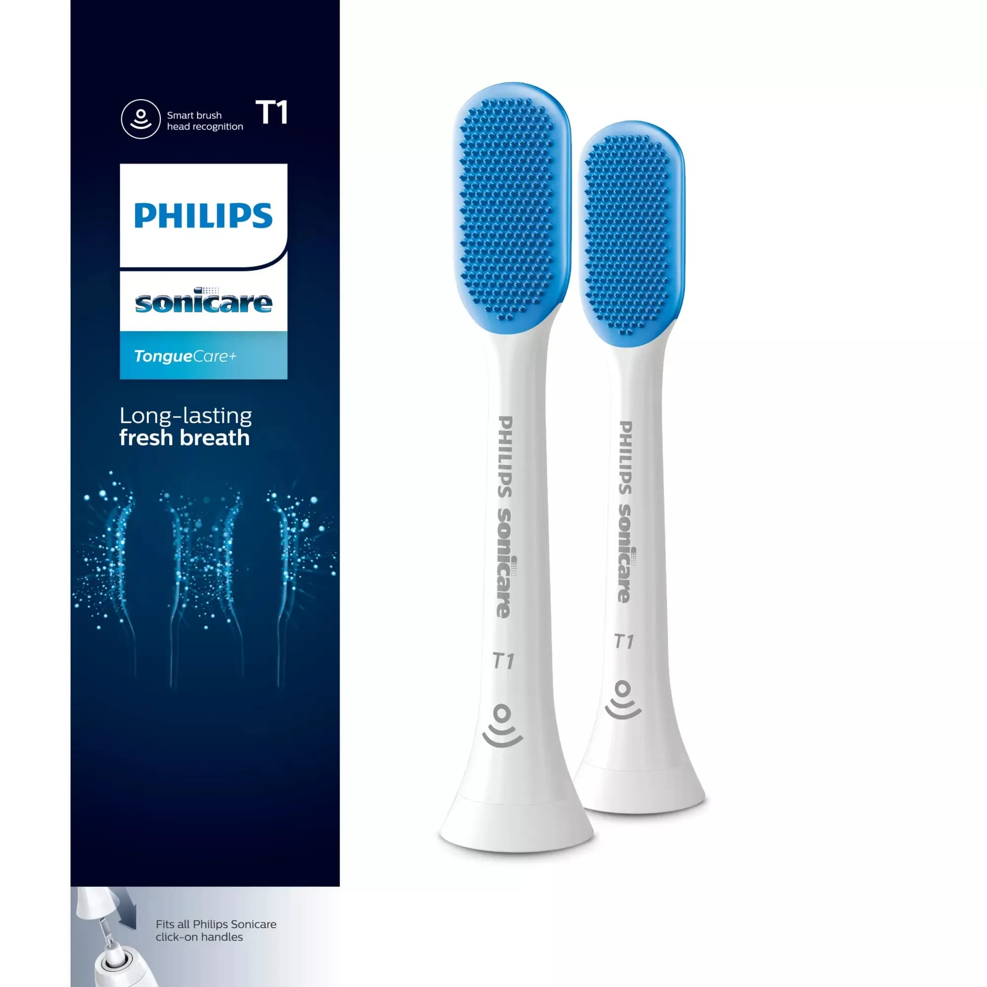 Philips Sonicare TongueCare+ HX8072/01 2 kpl -kielenpuhdistimet, Valkoinen