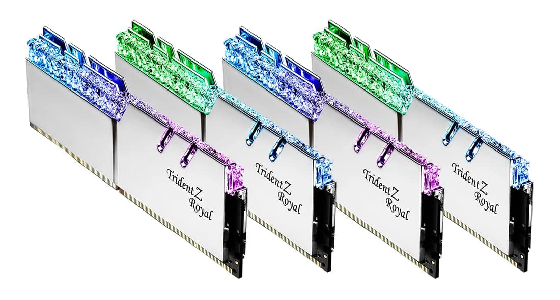 G.SKILL Trident Z Royal RGB 64 Gt (4 x 16 Gt) DDR4 3600 MHz, CL16 -muisti, hopea (XMP)