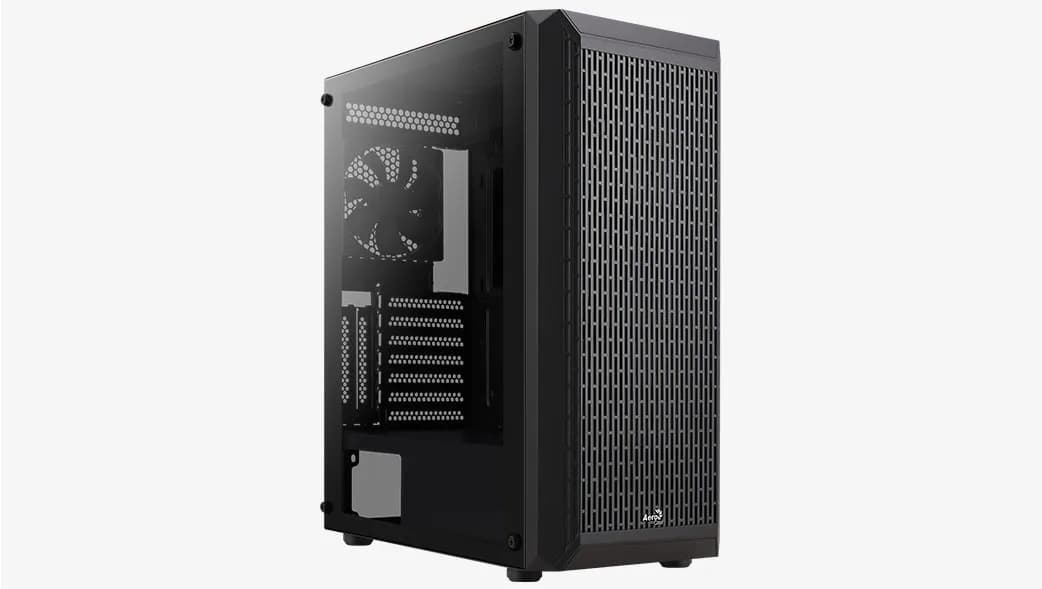 AeroCool Beam G-BK-v1 -miditornikotelo ikkunalla ja RGB-valaistuksella, musta