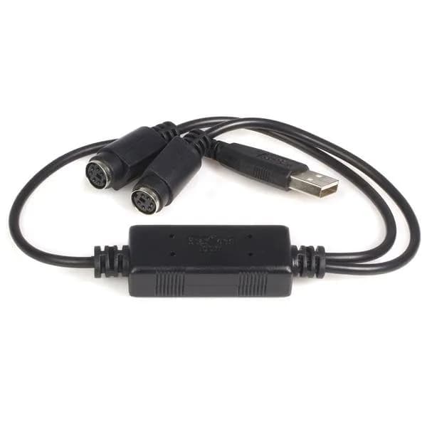 StarTech USB-A – Dual PS/2 -sovitinkaapeli, 0,4 m, musta