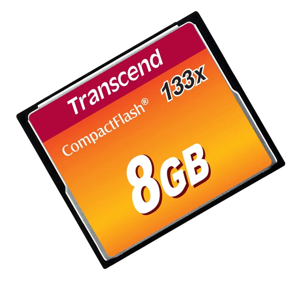 Transcend 8 Gt CompactFlash 133x VPG-20 -muistikortti, musta