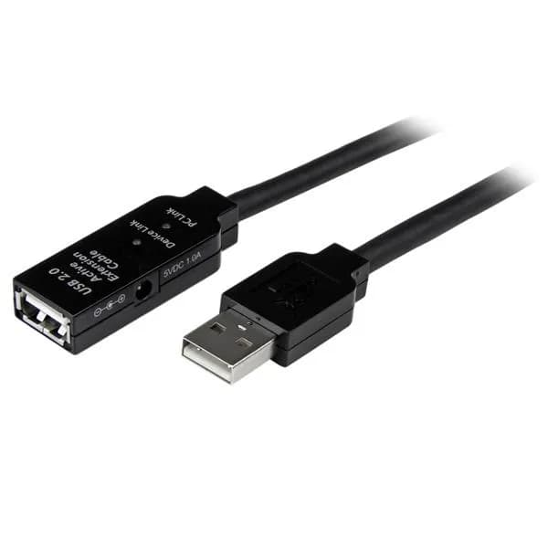 StarTech aktiivinen USB 2.0 -jatkokaapeli, 20 m, musta