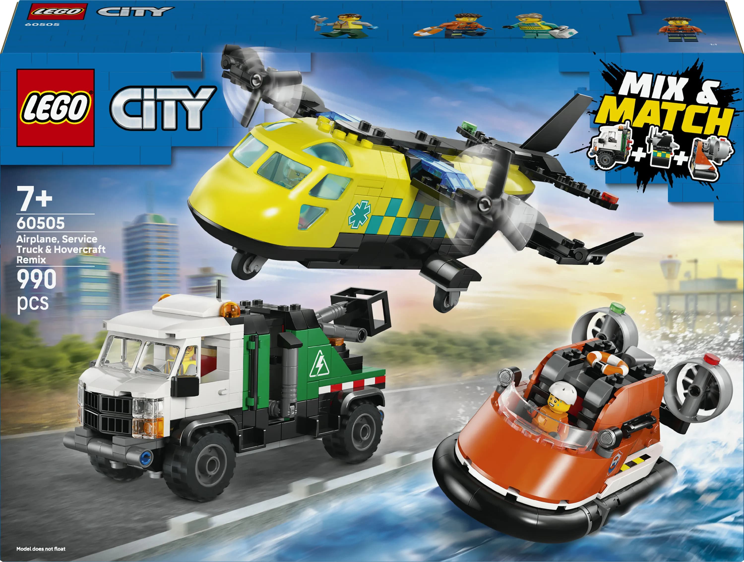 LEGO City Lentokone, huoltoauto ja ilmatyynyalus 60505