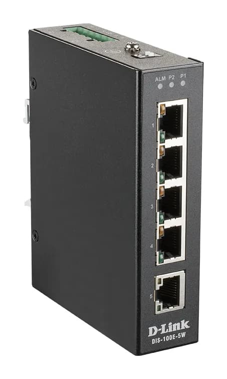 D-Link 5 Port Unmanaged Switch with 5 x 10/100 BaseT(X) ports