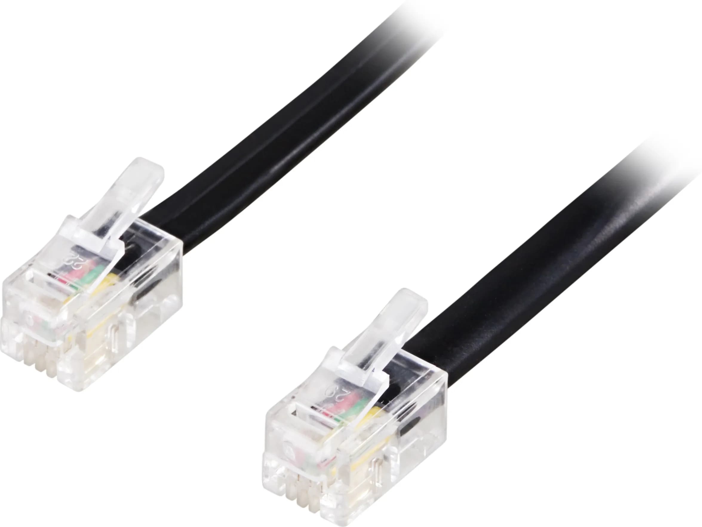Deltaco 4P4C (RJ9/RJ10/RJ22) 2m -puhelinkaapeli, musta