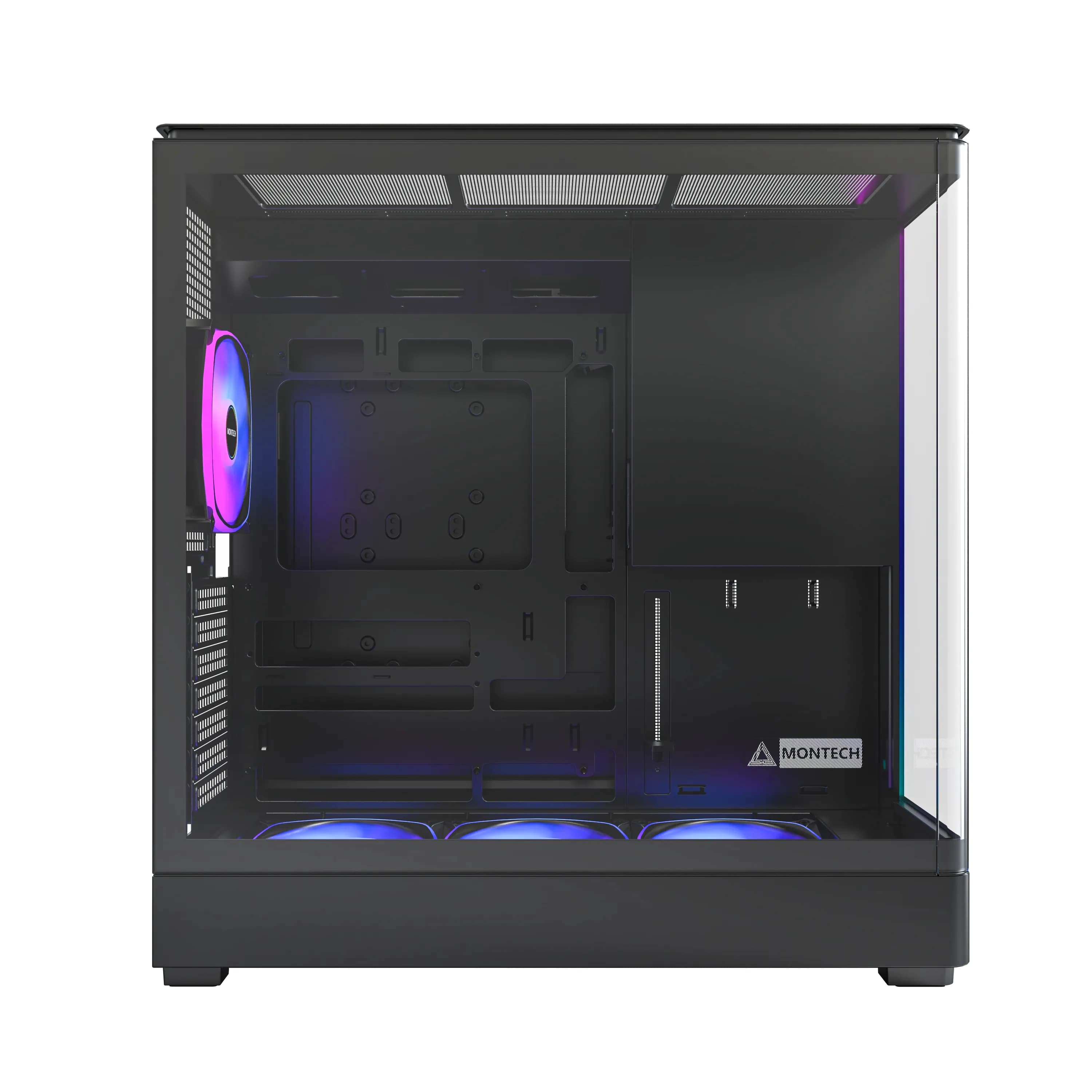 MONTECH KING 45 PRO -täystornikotelo RGB-valaistuksella, musta