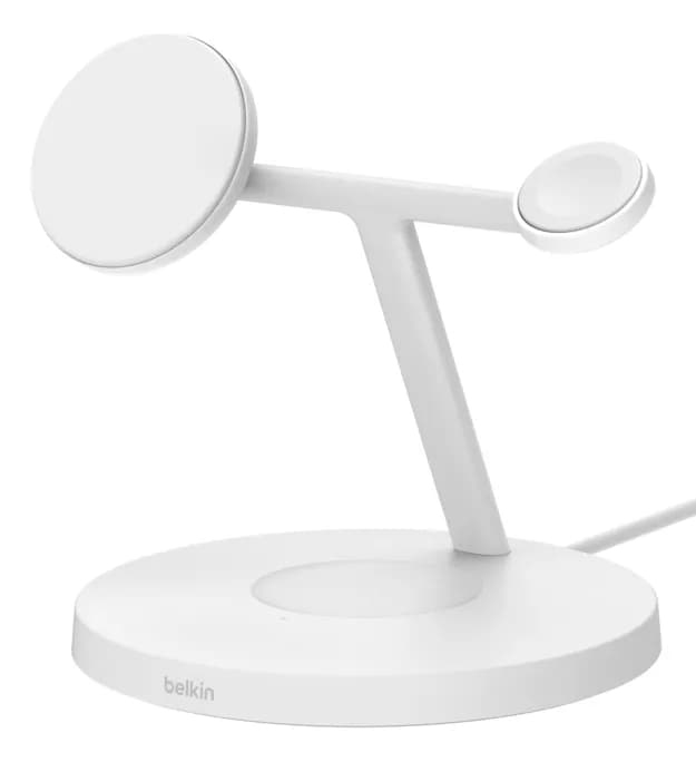 BELKIN BOOST CHARGE PRO 3-in-1 Qi2 15w Wireless Charger with Apple watch fast charge -langaton laturi, Valkoinen