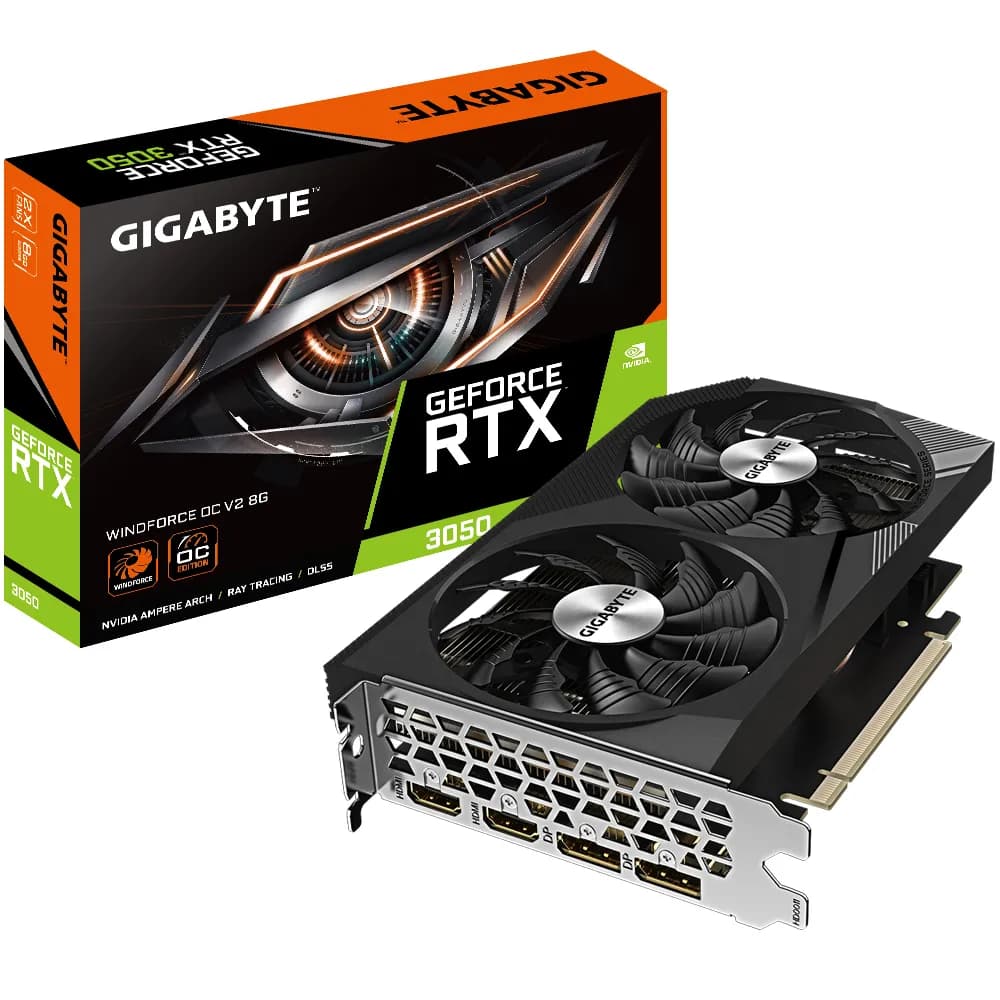 Gigabyte GeForce RTX 3050 WINDFORCE V2 OC 8 Gt -näytönohjain