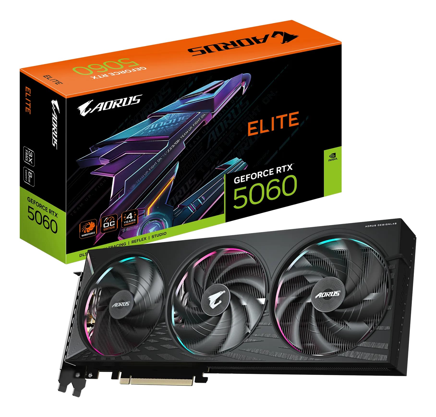 Gigabyte GeForce RTX 5060 AORUS Elite OC 8 Gt -näytönohjain