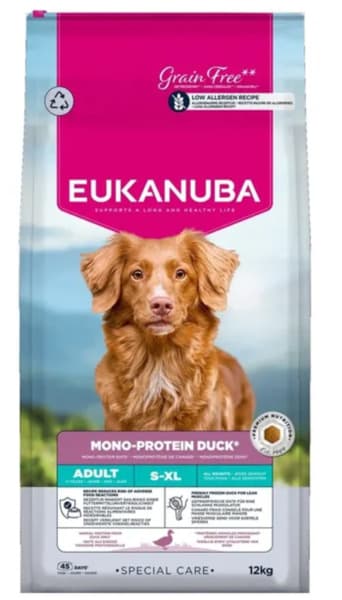 Eukanuba Daily Care Mono-Protein Duck, Koiran kuivaruoka, Adult, 12 kg