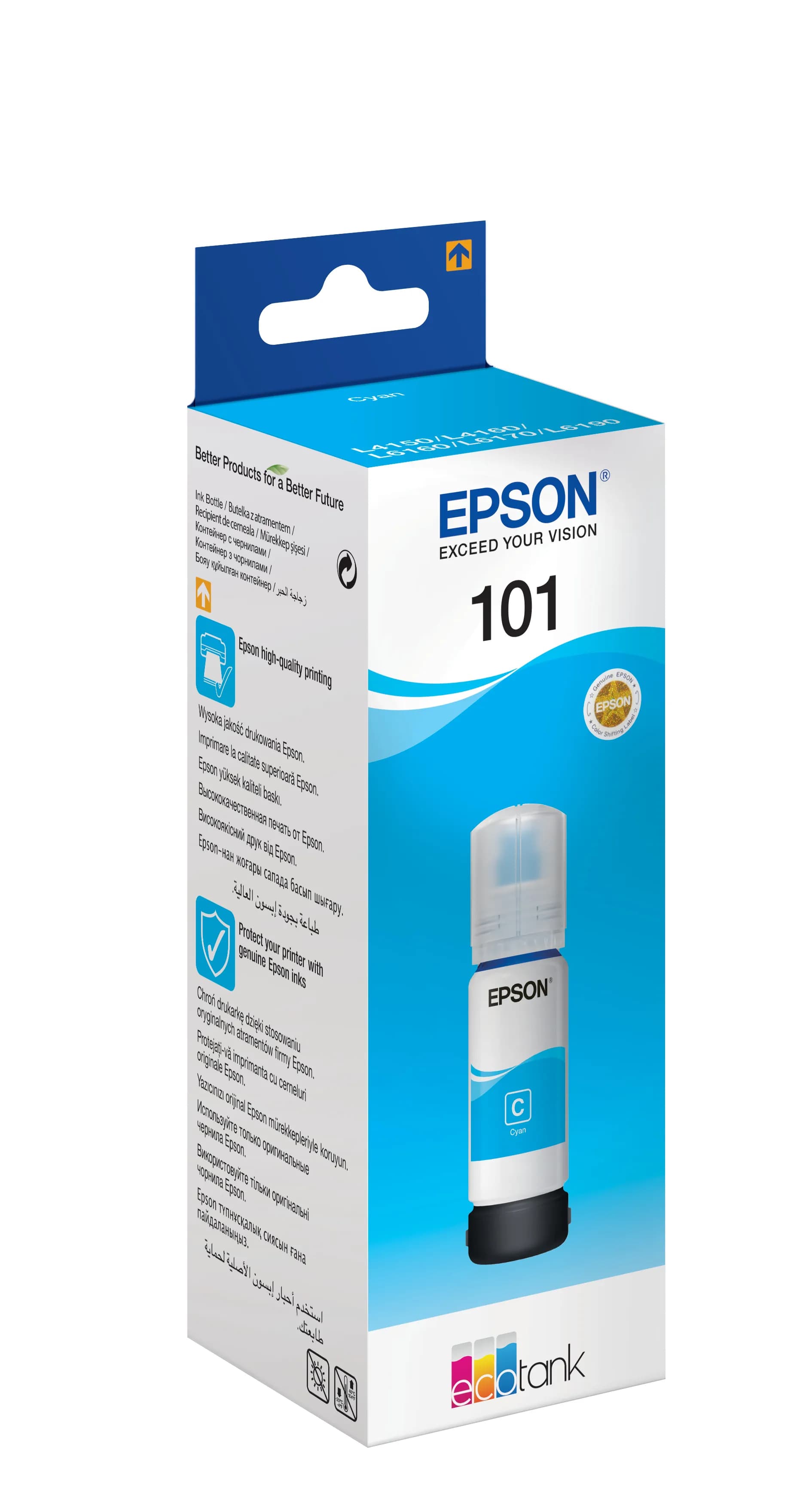 Epson 101 EcoTank -mustepullo, 70 ml, syaani