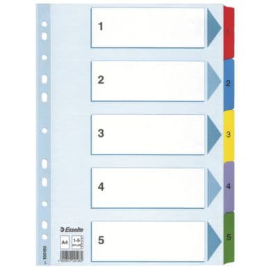 ESSELTE Kartonkirekisteri Esselte Mylar A4, 1-5 100160 Vastaa: N/A