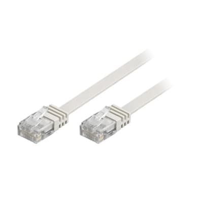 DELTACO U/UTP Cat6 laitekaapeli, litteä, 1,5m, 250MHz, valkoinen TP-611V-FL Vastaa: N/A