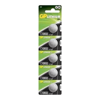 GP BATTERIES GP CR 2032-C1 - (5-kpl) 4891199001147 Vastaa: N/A