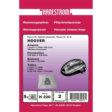 Haneström Pölypussit, mikrokuitu, 5kpl. DU12285 Vastaa: N/A