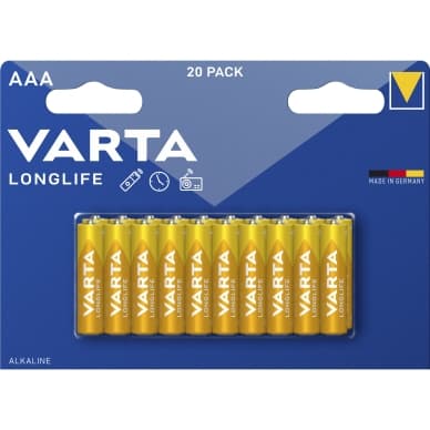 Varta Varta Pitkäikäinen paristo - AAA, 20 kpl 4103101420 Vastaa: N/A