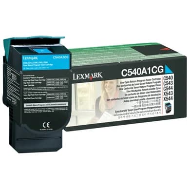 Lexmark Värikasetti cyan 1.000 siva return C540A1CG Vastaa: N/A