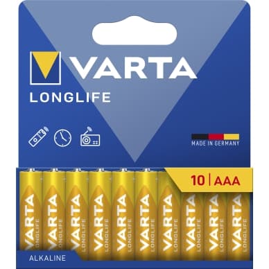 Varta Varta Pitkäikäinen AAA-paristo - 10 kpl pakkaus 4103101761 Vastaa: N/A