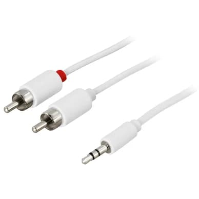 DELTACO DELTACO äänikaapeli 3,5 mm uros - 2 x RCA uros 2 m,valkoinen 7340004658252 Vastaa: N/A
