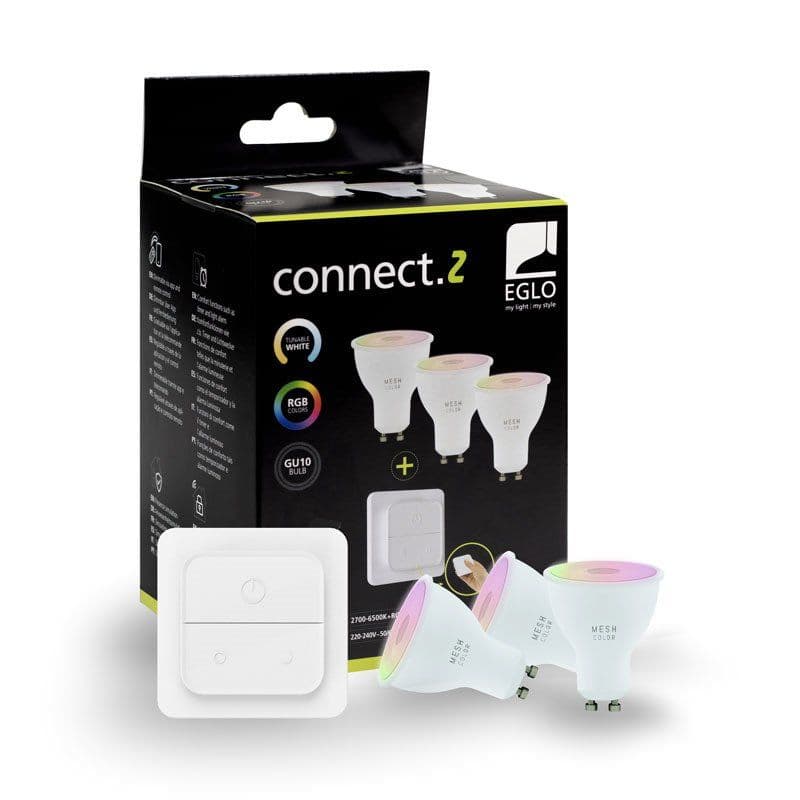 EGLO CONNECT-Z GU10 -älylamput - 3 kpl kytkimellä - 345 lm